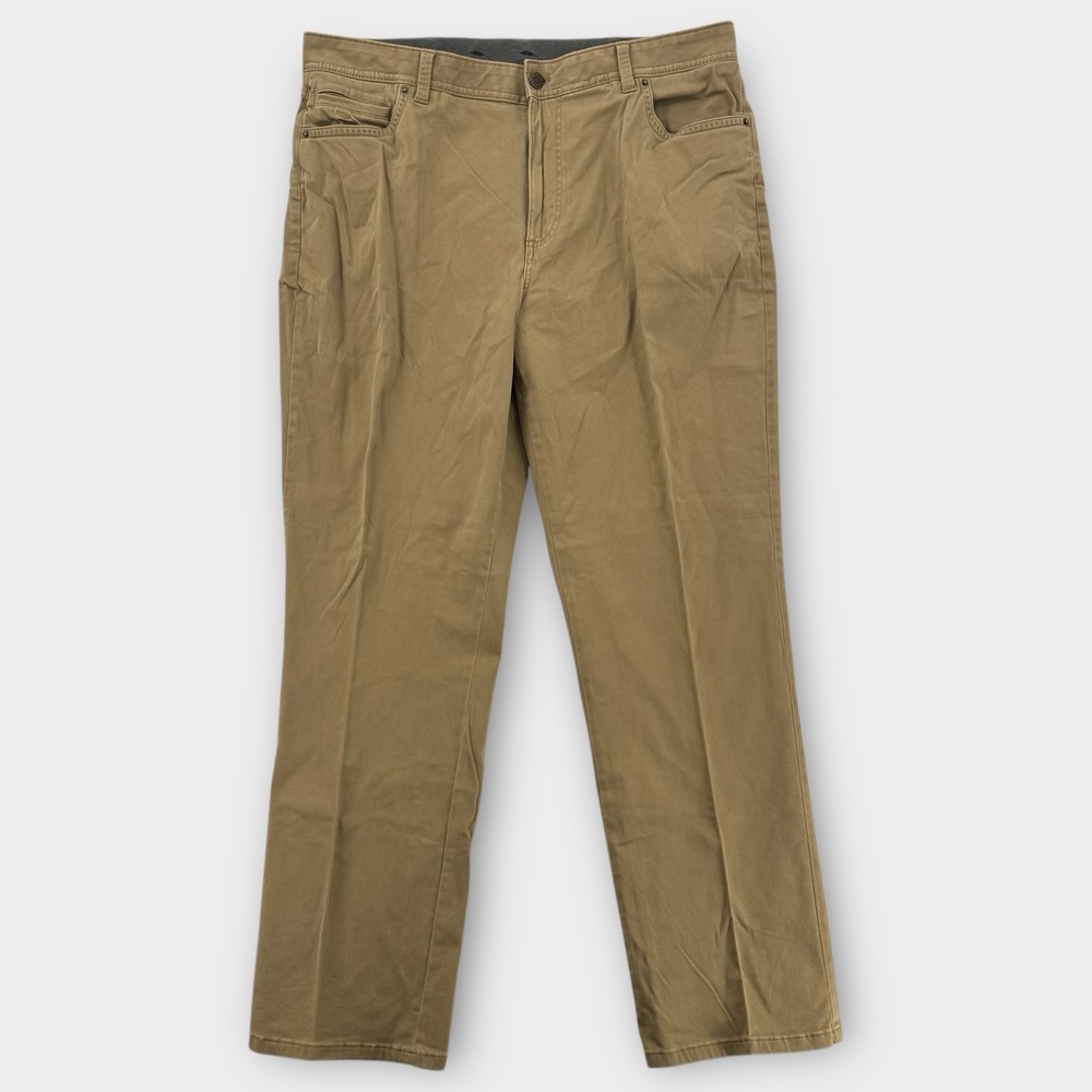 Bob Timberlake Pants Mens 40x34 Khaki Casual Cotton Blend Straight Fit Tan Beige